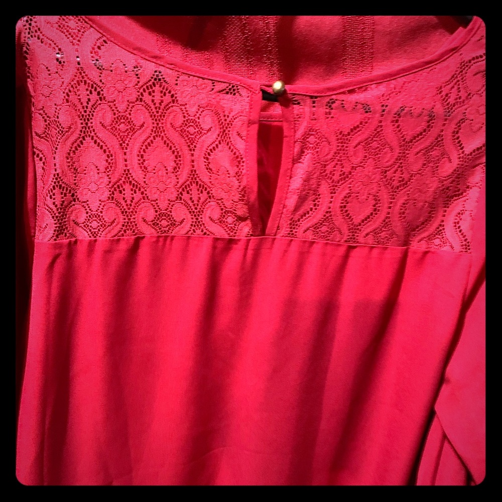 Great LOFT maroon top.  Roll up/down sleeves.
